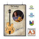 Quadro Guitarra Pat Metheny Sem Moldura A3 42x29cm