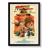 Quadro Poster Arte Filme Indiana Jones Com Moldurado A3