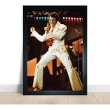 Quadro Poster Do Rei Elvis Presley Com Moldura 43x33cm A3