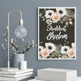 Quadro Shabbat Shalom Flores