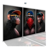Quadro Trio Macacos Gangster