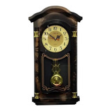 Relógio Analógico De Parede Rústico Lindo Pêndulo Ativo 51cm Cor Da Estrutura Rustica Cor Do Fundo Dourado-escuro