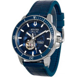Relógio Bulova Masculino Marine Star Automático 96a291 Azul
