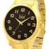 Relógio Dourado Masculino Dumont 1 Ano De Garantia Original