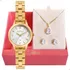 Relogio Feminino Condor Dourado Luxo Pequeno + Kit Joias