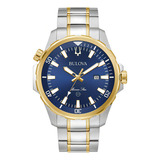 Relógio Masculino Bulova Marine Star Prateado E Ouro 98b384