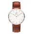 Relógio Pulseira De Couro Unissex Casual New Port 40mm