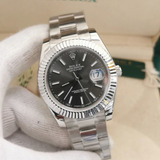 Relógio Rolex Datejust Preto Pulseira Jubileu Com Caixa