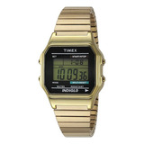 Relógio Timex Dourado Masculino T78677 Cor Do Fundo Preto