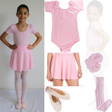 Roupa De Ballet Rosa Balé Lindo Conjunto 5 Peças