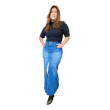 Saia Jeans Longa Com