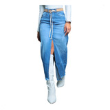 Saia Longa Jeans Feminina