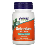 Selênio Selenium 100mcg 100 Tablets Now Foods - Importado