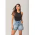 Shorts Jeans Franzido Azul