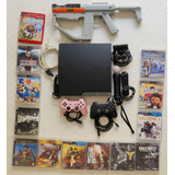 Sony Playstation 3 Slim 120gb, 13 Jogos E Acessórios - 127 V