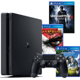 Sony Playstation 4 500gb Ps4 Slim 500gb 3 Jogos- Nf E Garantia