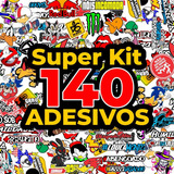 Super Cartela Kit 140 Unidades Adesivos Moto Bike Carro Pc