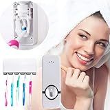  Suporte Para 5 Escova E Dispenser De Pasta De Dente Automático Suporte De Escovas De Dentes Praticidade Higiene Bucal Banheiro Família Premium Organizador Compacto E Funcional Shop Brasil 