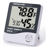 Termohigrômetro Digital Medidor Relógio E Alarme Htc-1