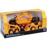Trator Workers Series Kit 4em1 Máquinas Construção Infantil