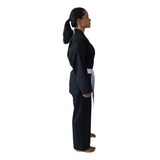 Uniforme Dobok Kimono Taekwondo Leve Preto Adulto Faixa Bran