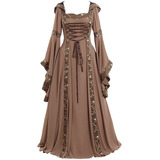 Vestido Cosplay Feminino Vintage Celta Medieval