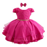 Vestido Infantil Pink Festa Da Barbie Festa Princesa Luxo