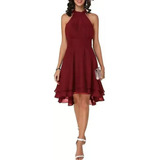 Vestidos De Baile De Chiffon Com Decote Halter Alto E