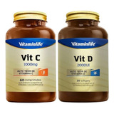 vitaa-vitaa Kit Vitamina C Vitamina D Capsulas Vitaminlife Sabor Sem Sabor