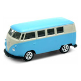 Volkswagen Kombi T1 Bus 63 Azul California Minis Welly 1/64
